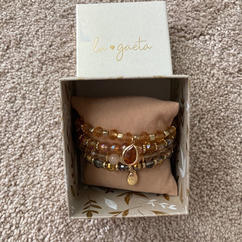 Bracelet, Womens three beaded bracelets